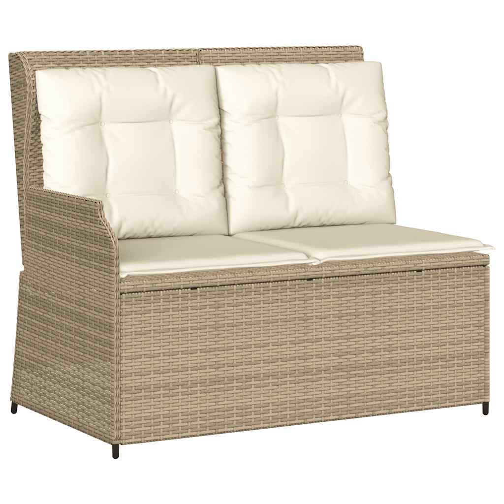 vidaXL 3-delige Loungeset met kussens poly rattan zwart