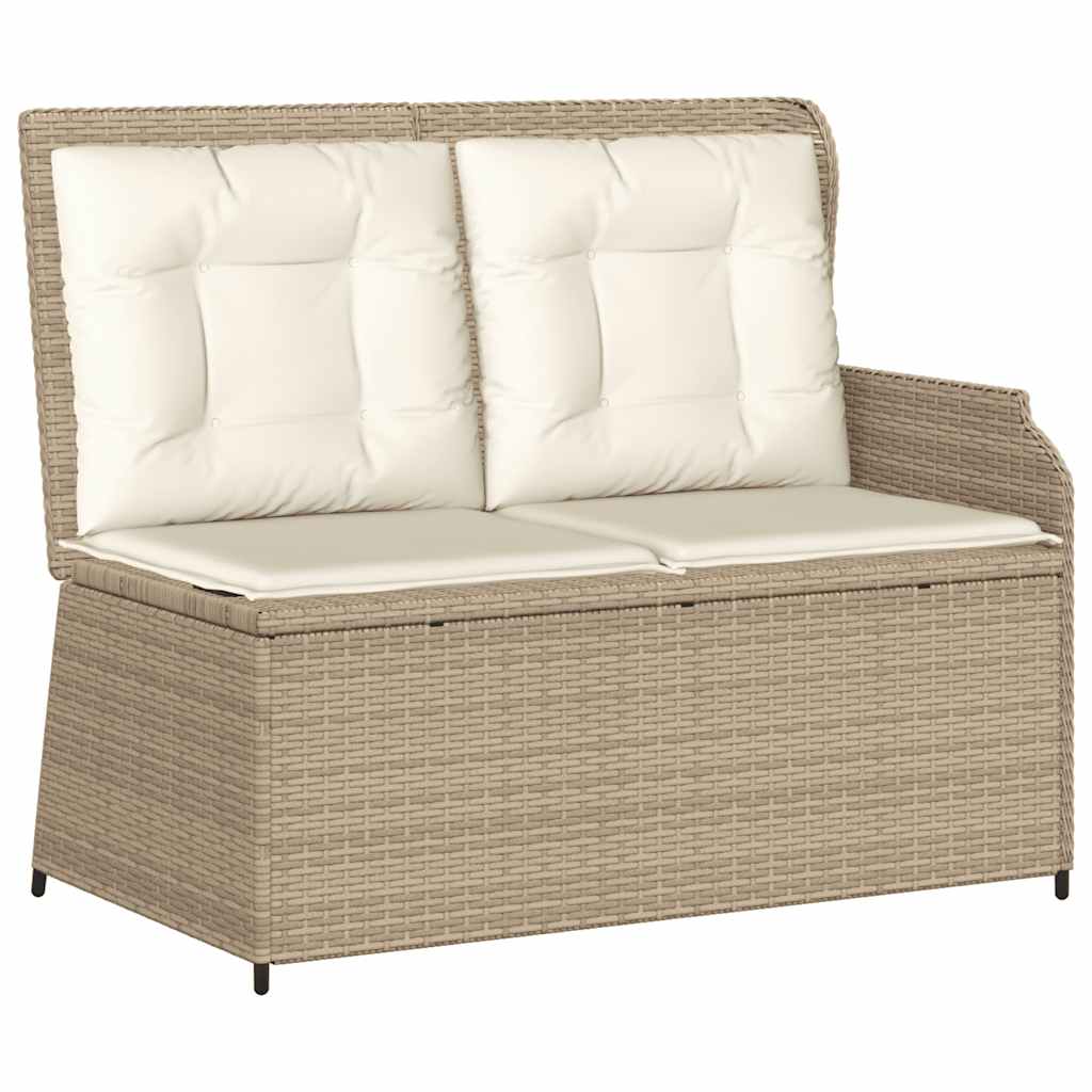 vidaXL 3-delige Loungeset met kussens poly rattan zwart