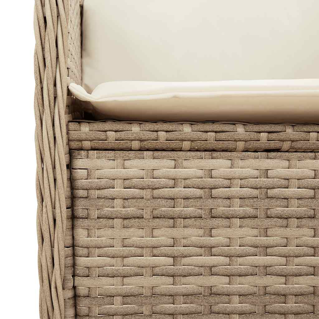 vidaXL 3-delige Loungeset met kussens poly rattan zwart