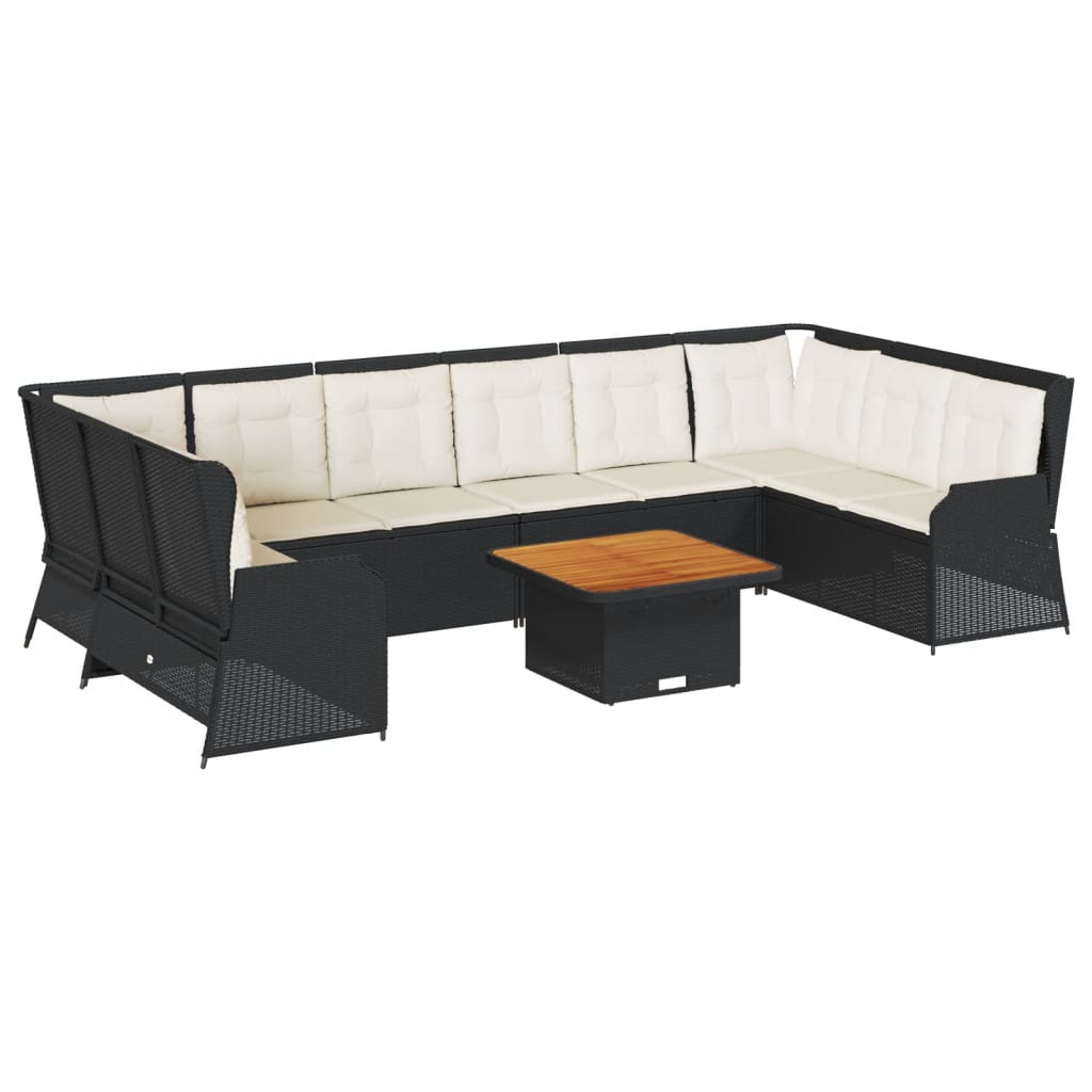 vidaXL 7-Piece Lounge Set with Cushions Poly Rattan Grey