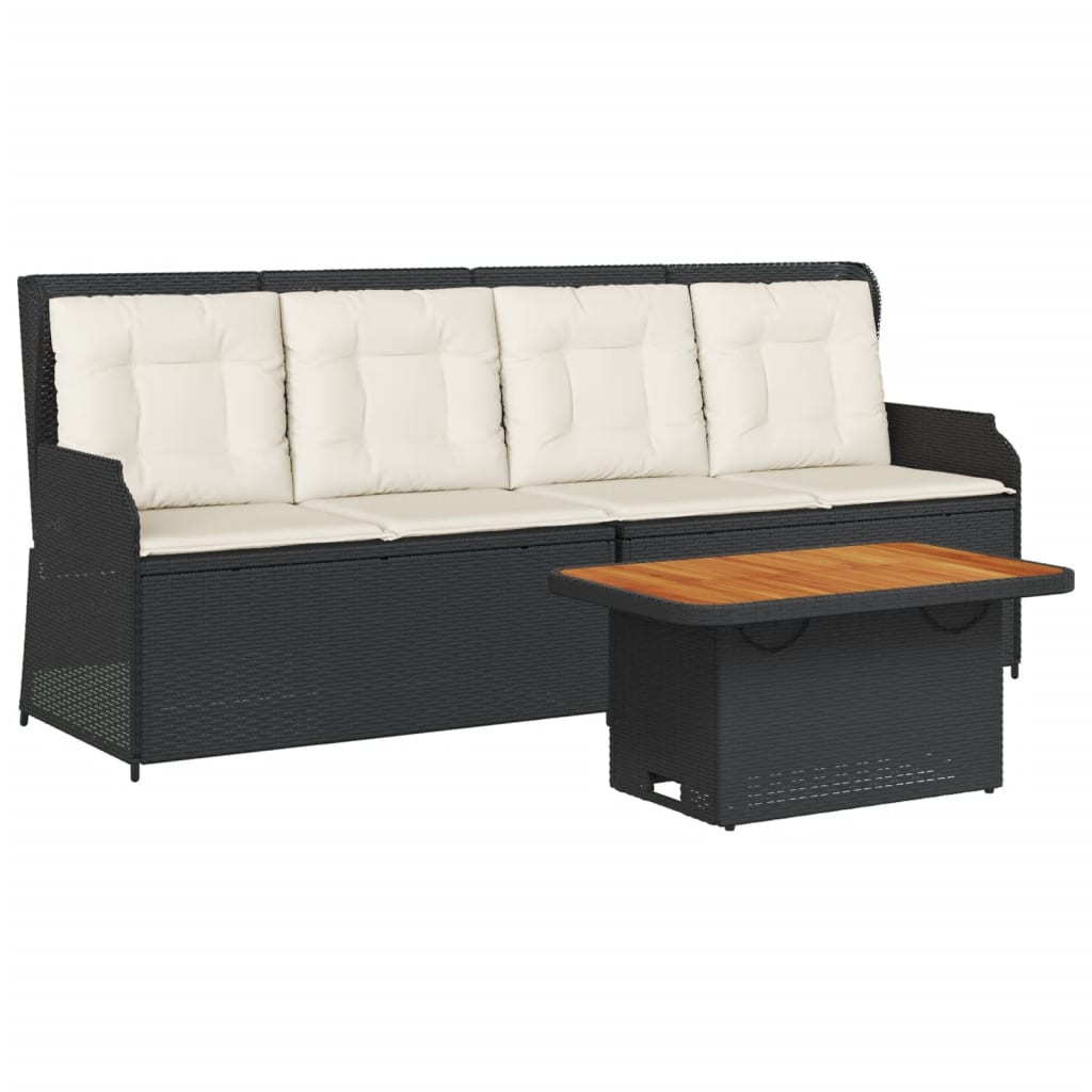 vidaXL 3-Piece Lounge Set with Cushions Poly Rattan Beige