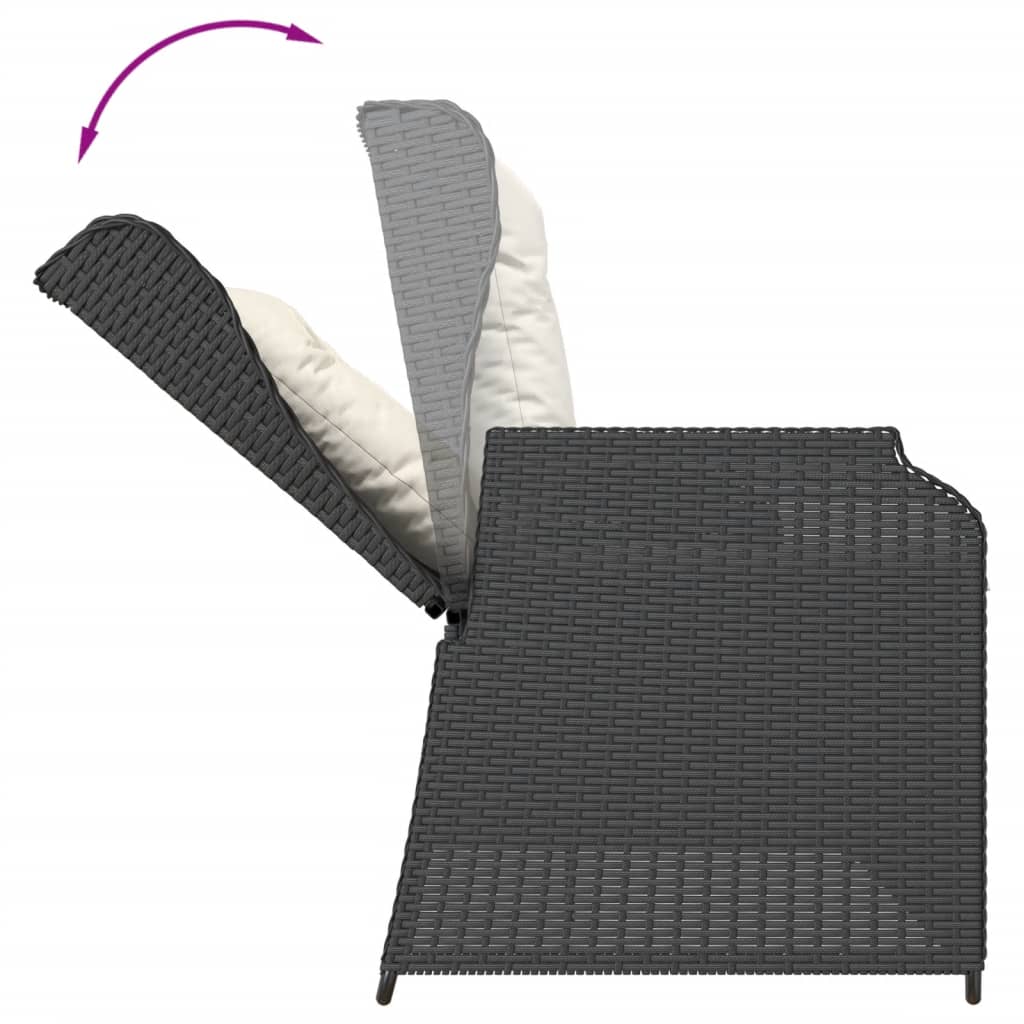 vidaXL 3-Piece Lounge Set with Cushions Poly Rattan Beige