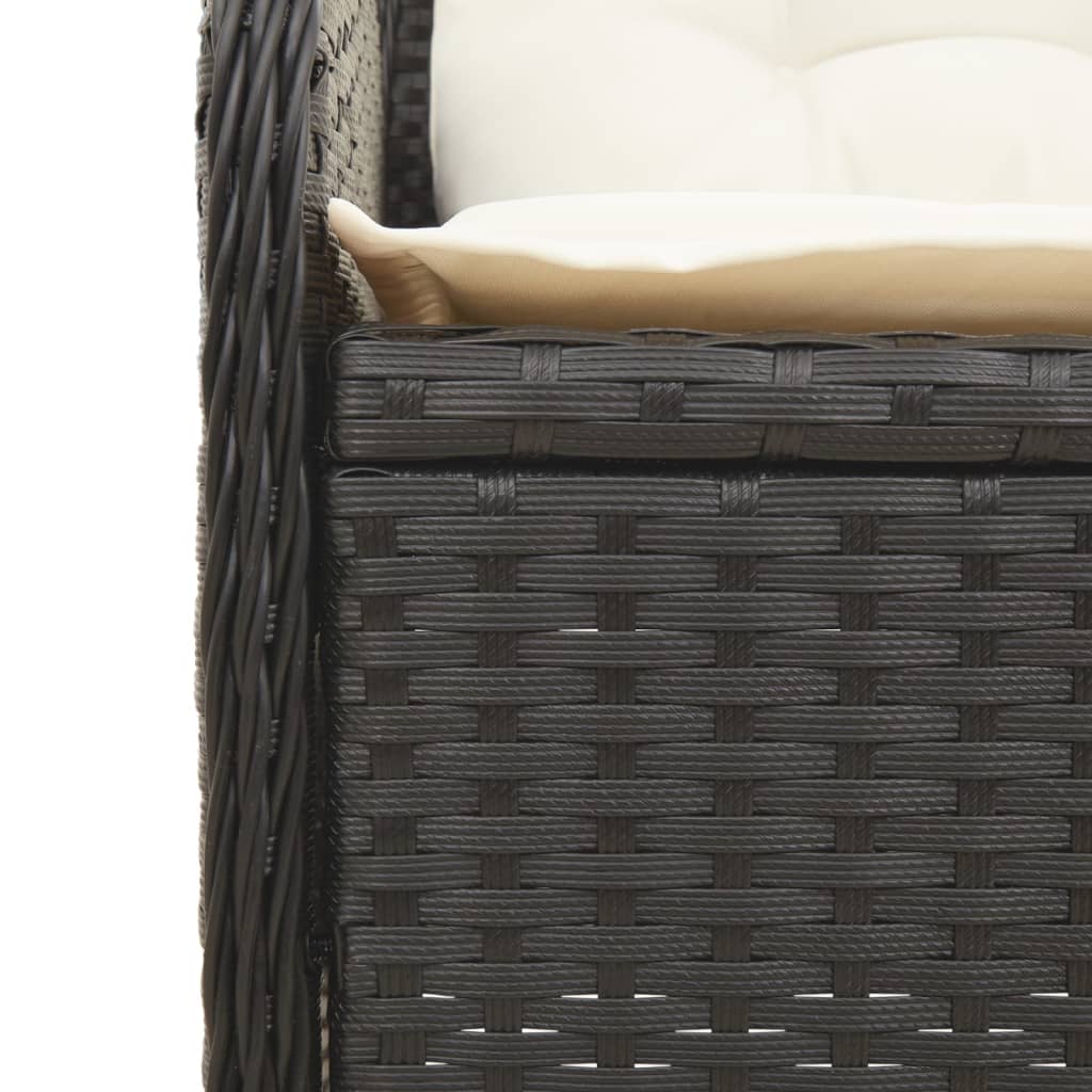 vidaXL 3-Piece Lounge Set with Cushions Poly Rattan Beige