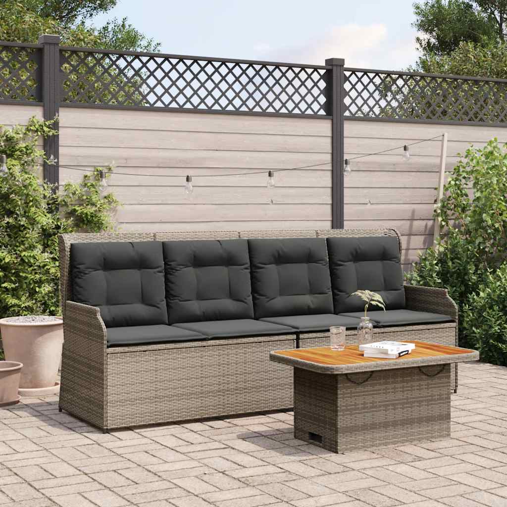 vidaXL 3-Piece Lounge Set with Cushions Poly Rattan Beige
