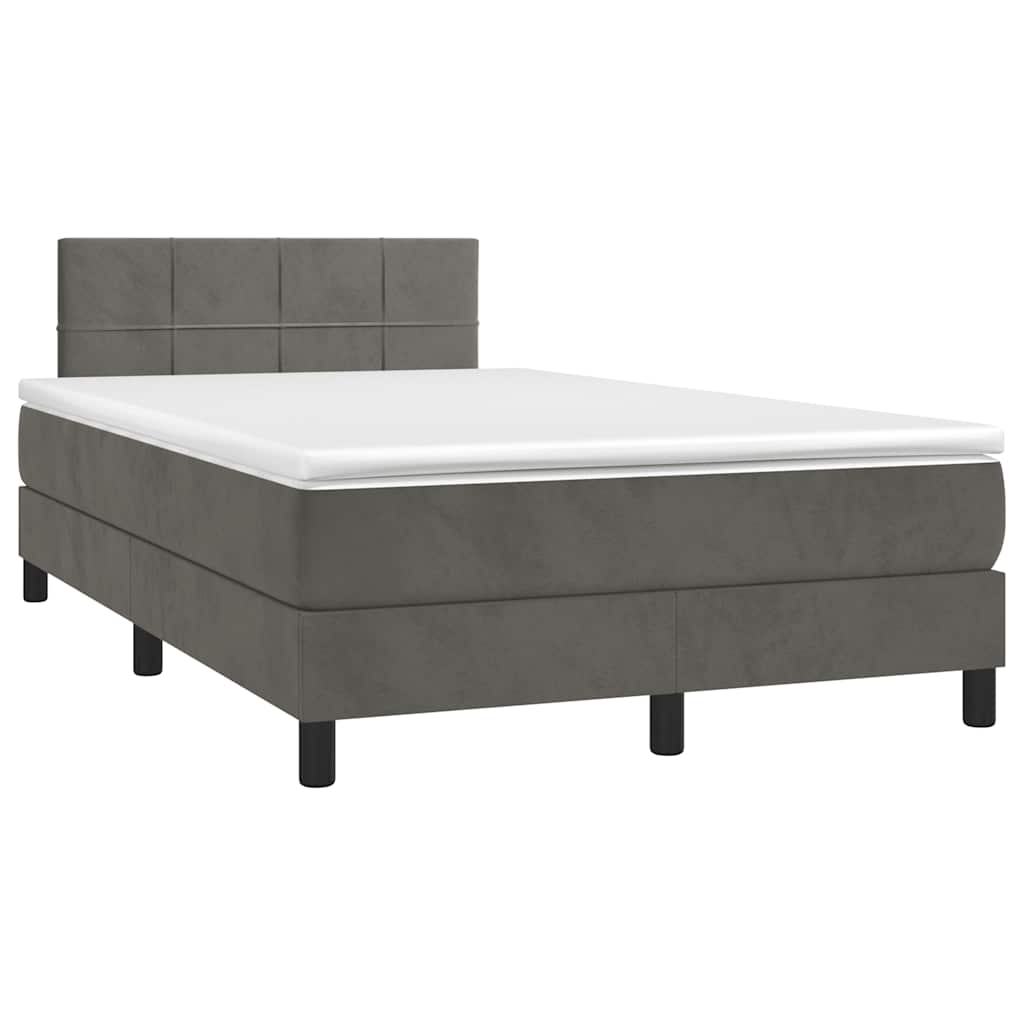 vidaXL Boxspring met matras en LED fluweel zwart 120x200 cm