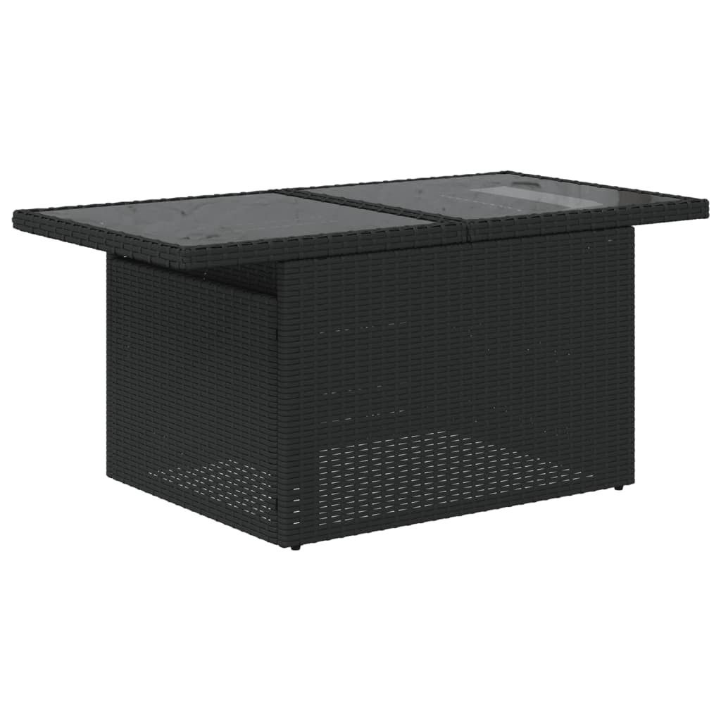 vidaXL 8-delige tuinbankset met kussens, zwart polyrotan