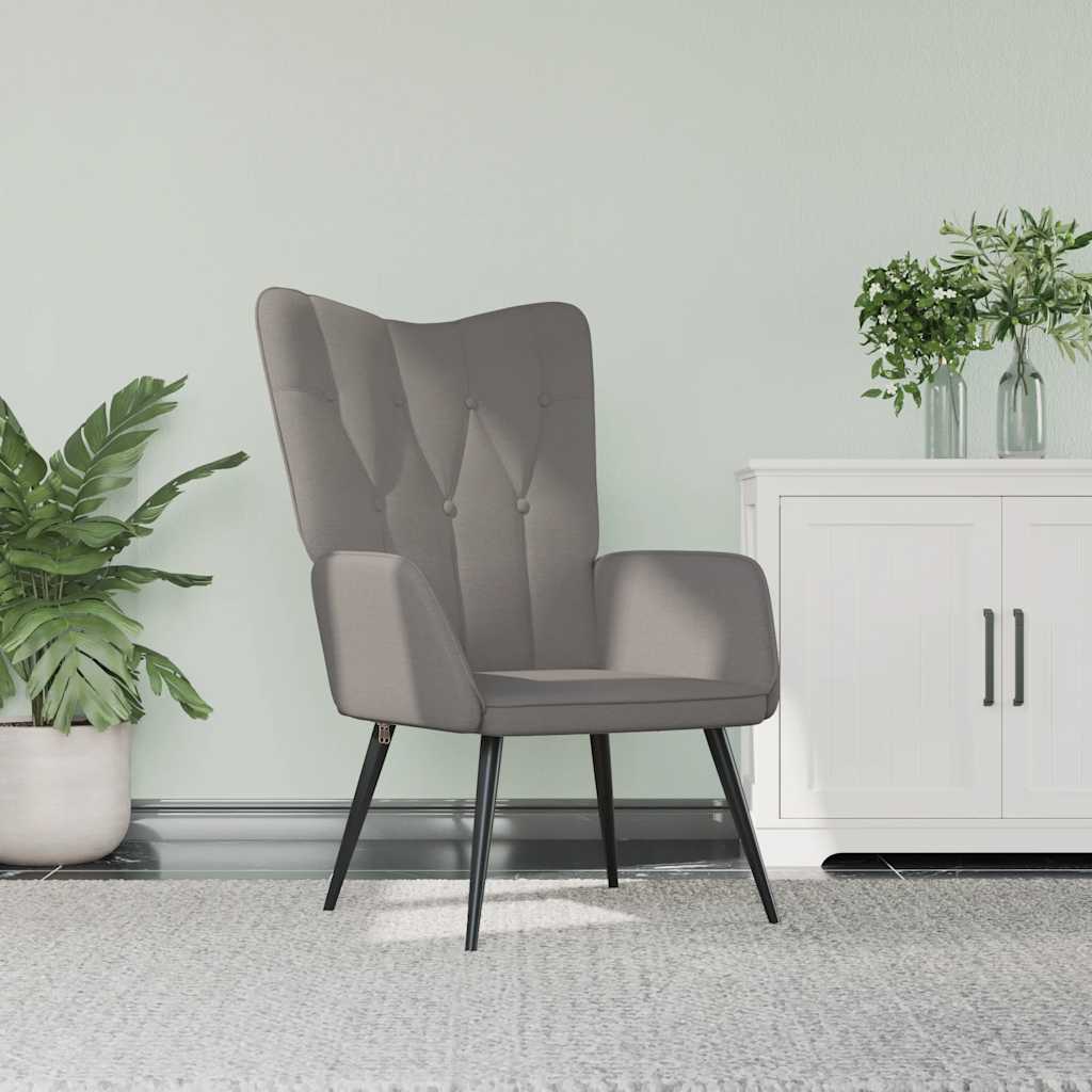 vidaXL Relaxstoel stof donkergrijs