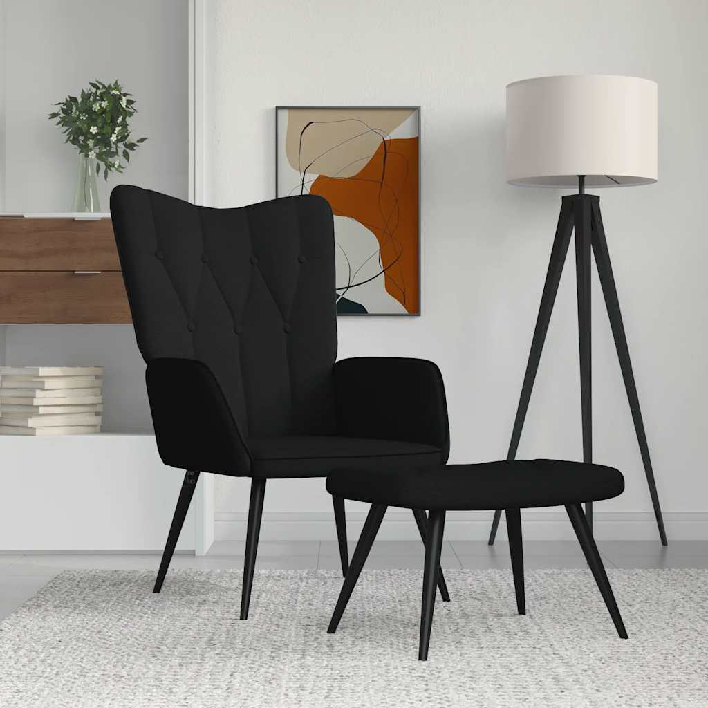 vidaXL Relaxstoel stof donkergrijs