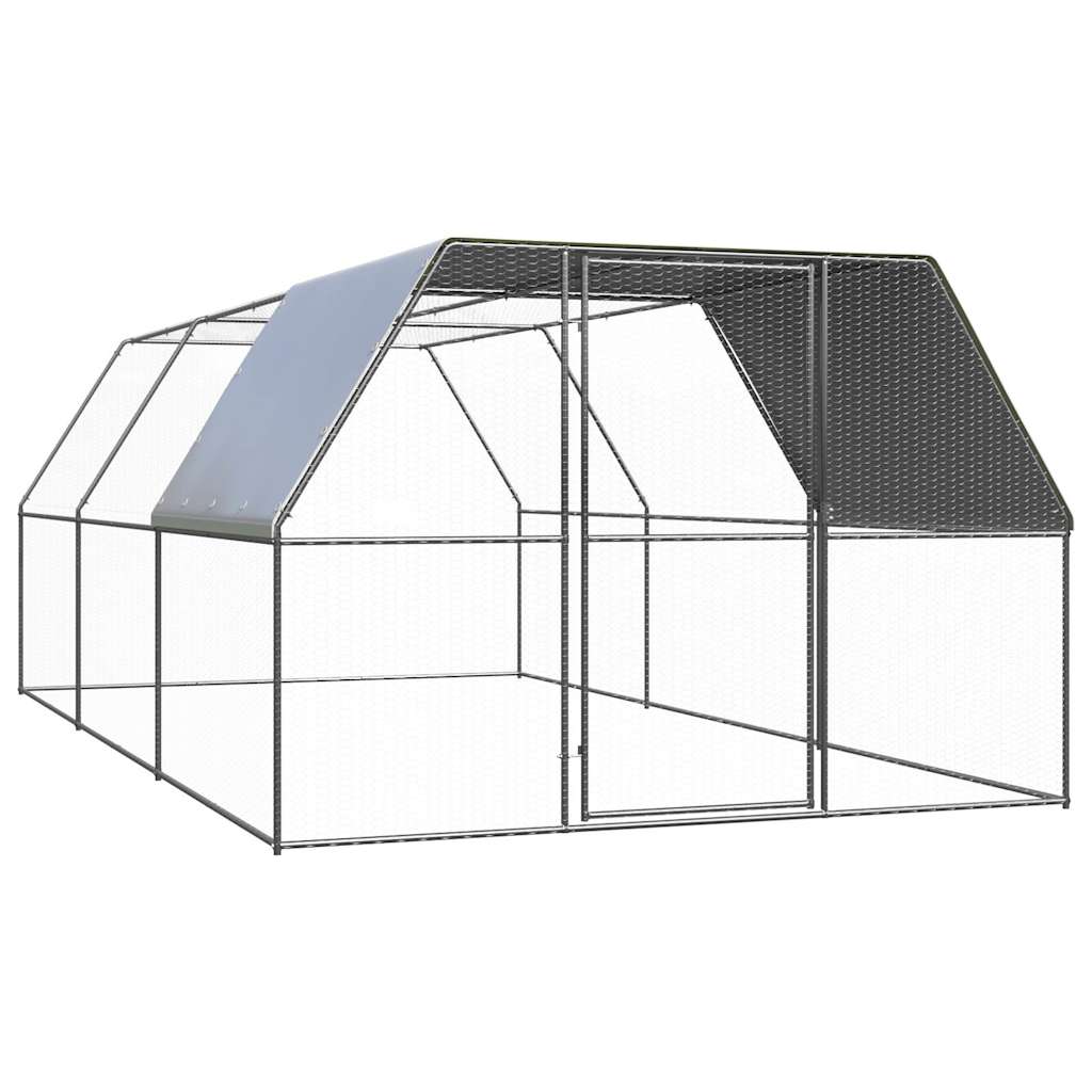 vidaXL Kippenhok 2x10x2 m gegalvaniseerd staal - Aashly
