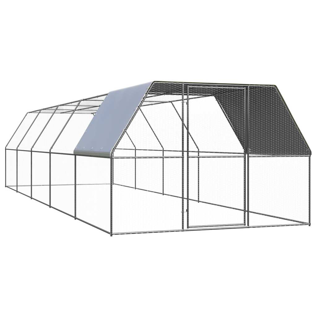 vidaXL Kippenhok 2x10x2 m gegalvaniseerd staal - Aashly