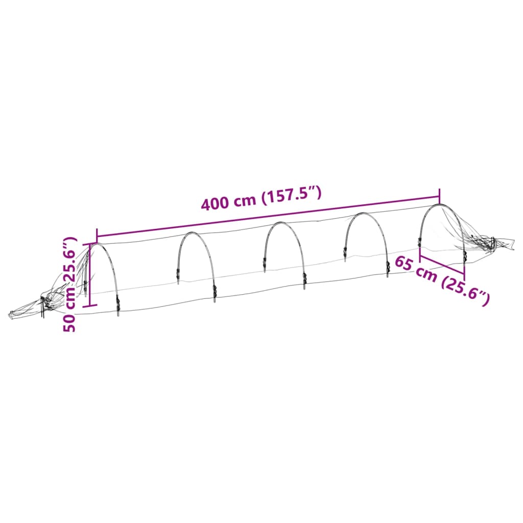 vidaXL Grow Tunnel 1.5x5 m Fiberglass and Polypropylene