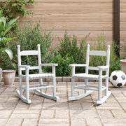 vidaXL Rocking Chairs 2 pcs for Children Solid Poplar Wood White