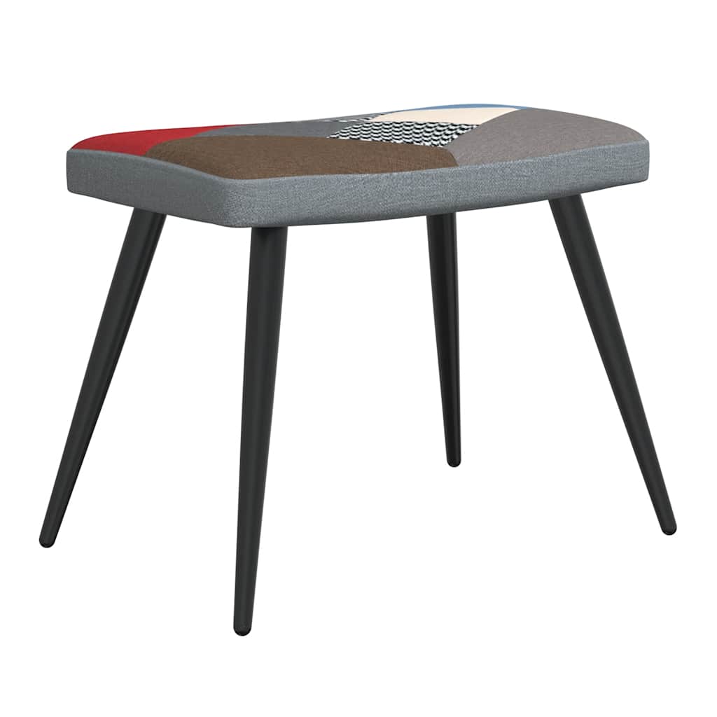 vidaXL Relaxstoel met voetenbank patchwork stof - Aashly