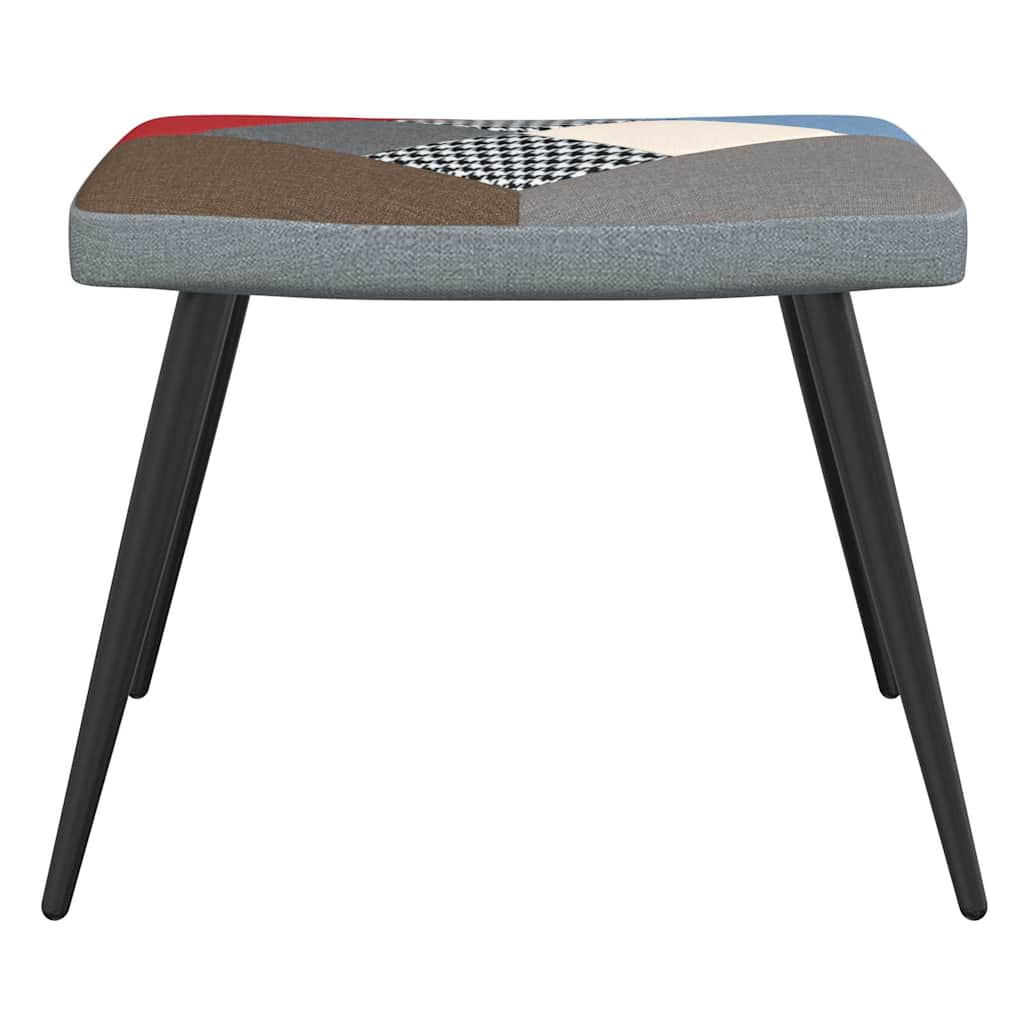 vidaXL Relaxstoel met voetenbank patchwork stof - Aashly