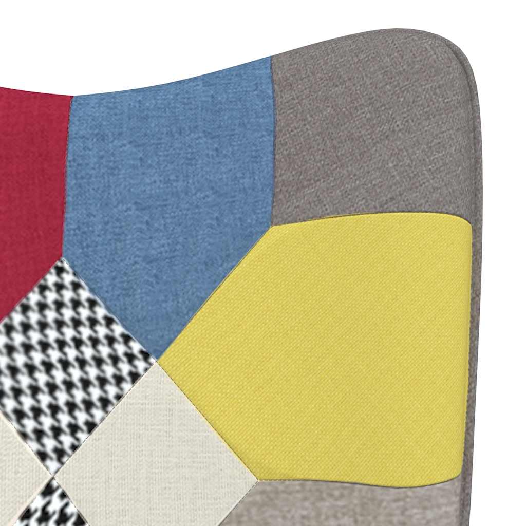 vidaXL Relaxstoel met voetenbank patchwork stof - Aashly