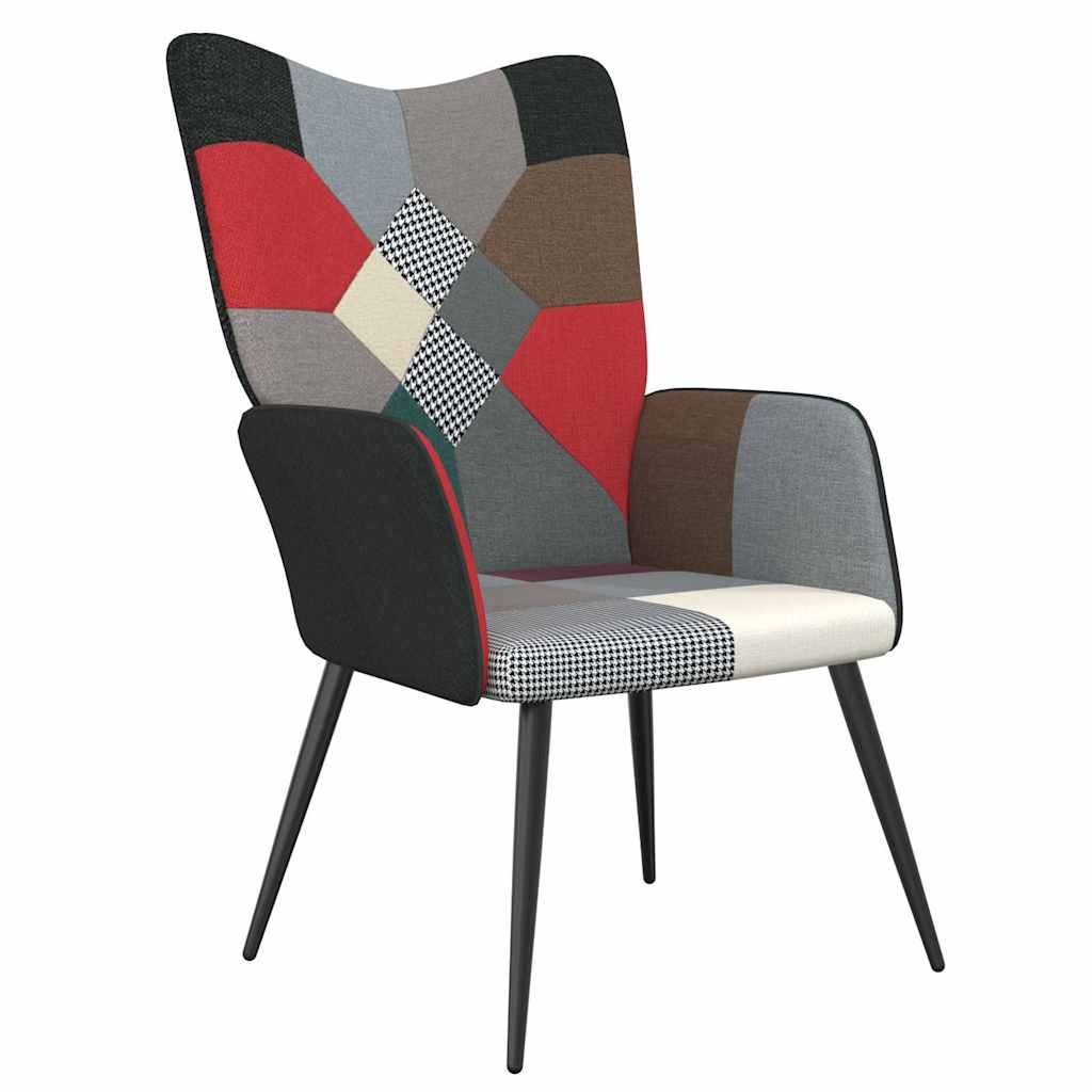 vidaXL Relaxstoel met voetenbank patchwork stof - Aashly