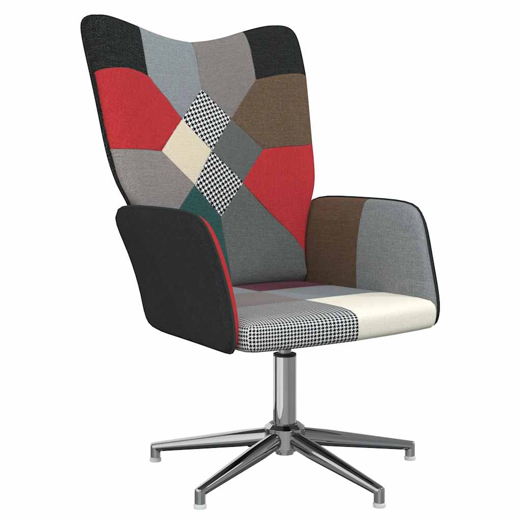 vidaXL Relaxstoel met voetenbank patchwork stof - Aashly