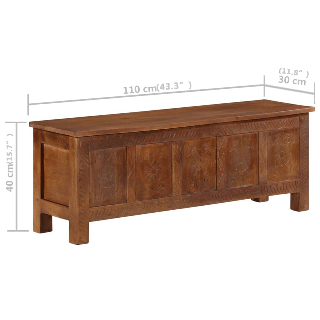 vidaXL Opbergkist 110x30x40 cm massief mangohout
