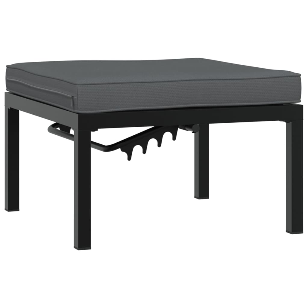 vidaXL 5-delige Loungeset met kussens aluminium zwart