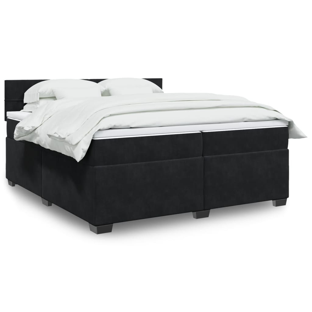 vidaXL Boxspring met matras fluweel donkergrijs 200x200 cm