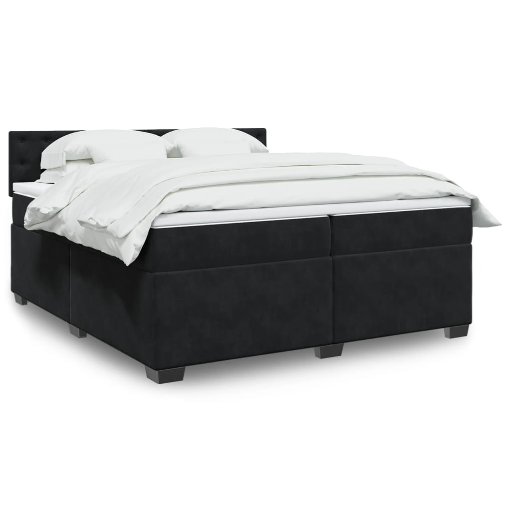vidaXL Boxspring met matras fluweel donkergrijs 200x200 cm