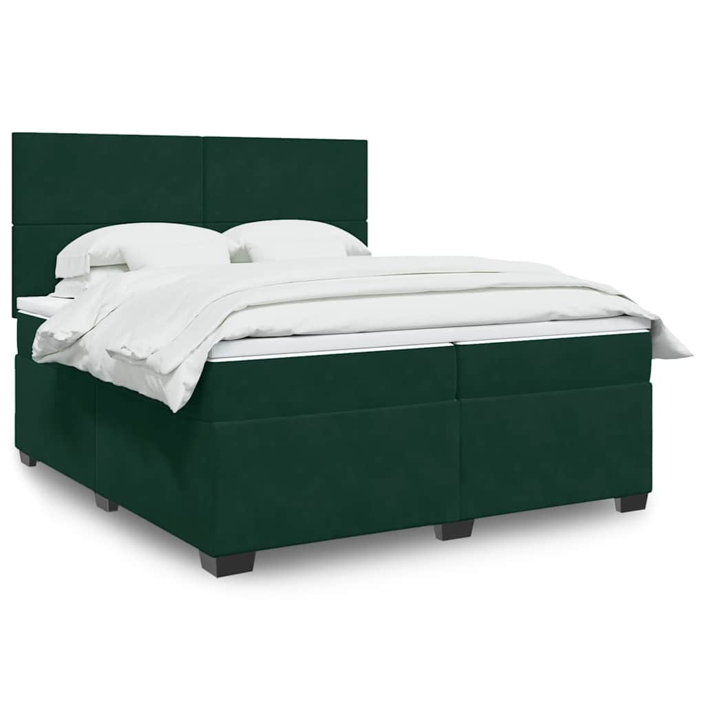 vidaXL Boxspring met matras fluweel blauw 140x190 cm