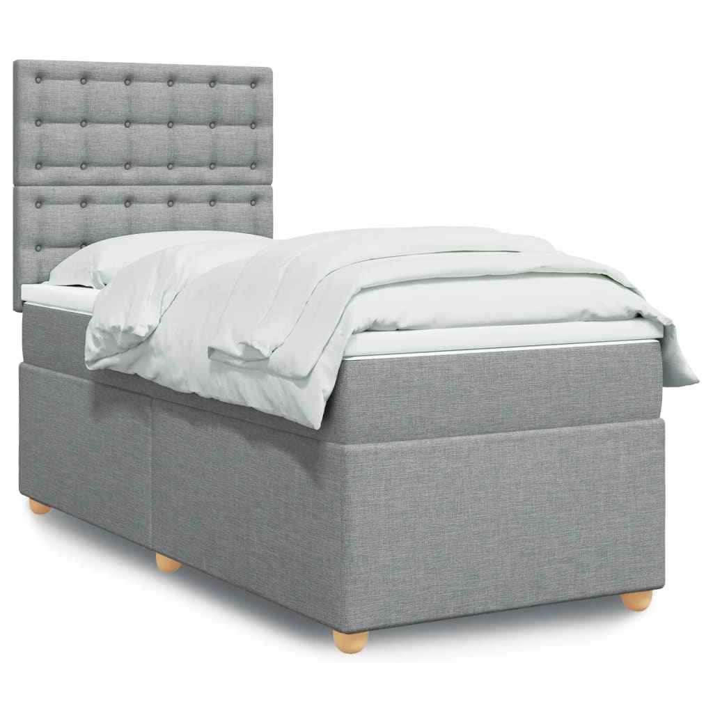 vidaXL Boxspring met matras stof zwart 80x200 cm
