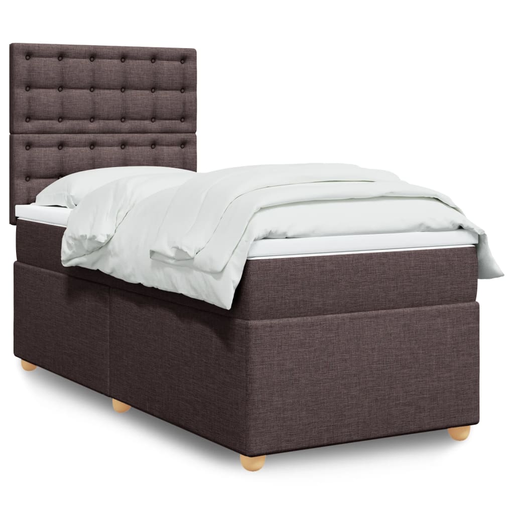 vidaXL Boxspring met matras stof zwart 80x200 cm