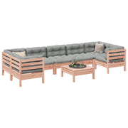 vidaXL 8-piece lounge set with cushions, solid Douglas fir wood
