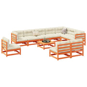 vidaXL 11-piece lounge set solid pinewood wax brown