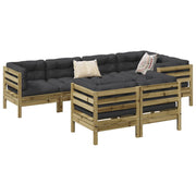 vidaXL 7-Piece Lounge Set with Cushions Impregnated Pinewood