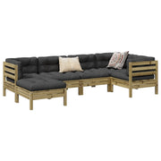 vidaXL 6-Piece Lounge Set with Cushions Impregnated Pinewood