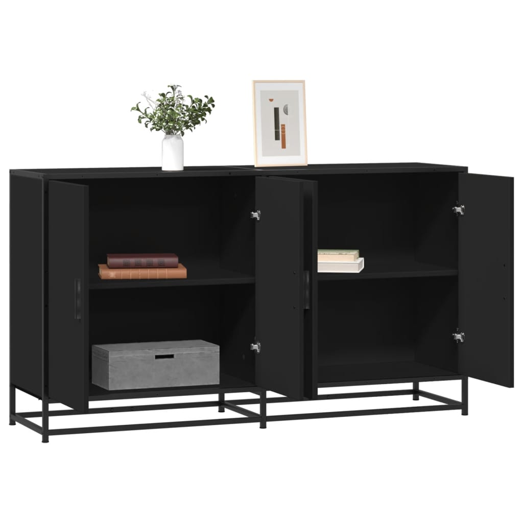 vidaXL Dressoir 134x35x76 cm bewerkt hout gerookt eikenkleurig - Aashly