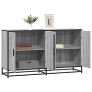vidaXL Dressoir 134x35x76 cm bewerkt hout gerookt eikenkleurig - Aashly