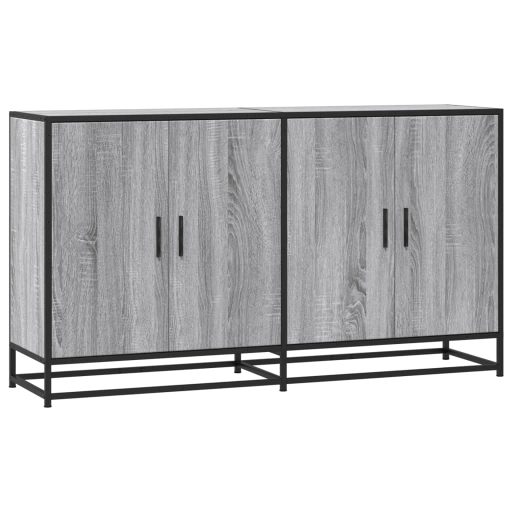 vidaXL Dressoir 134x35x76 cm bewerkt hout gerookt eikenkleurig - Aashly