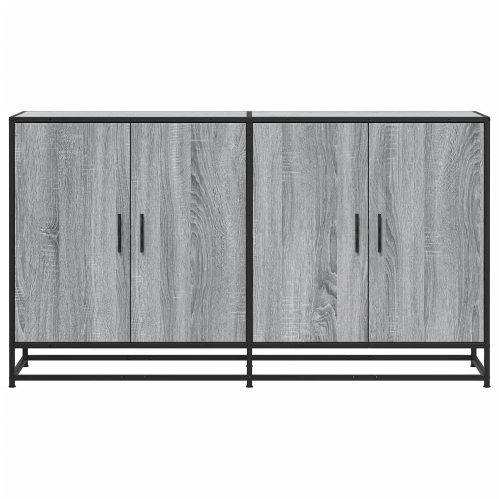 vidaXL Dressoir 134x35x76 cm bewerkt hout gerookt eikenkleurig - Aashly