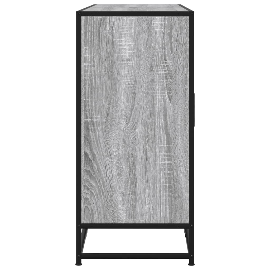 vidaXL Dressoir 134x35x76 cm bewerkt hout gerookt eikenkleurig - Aashly