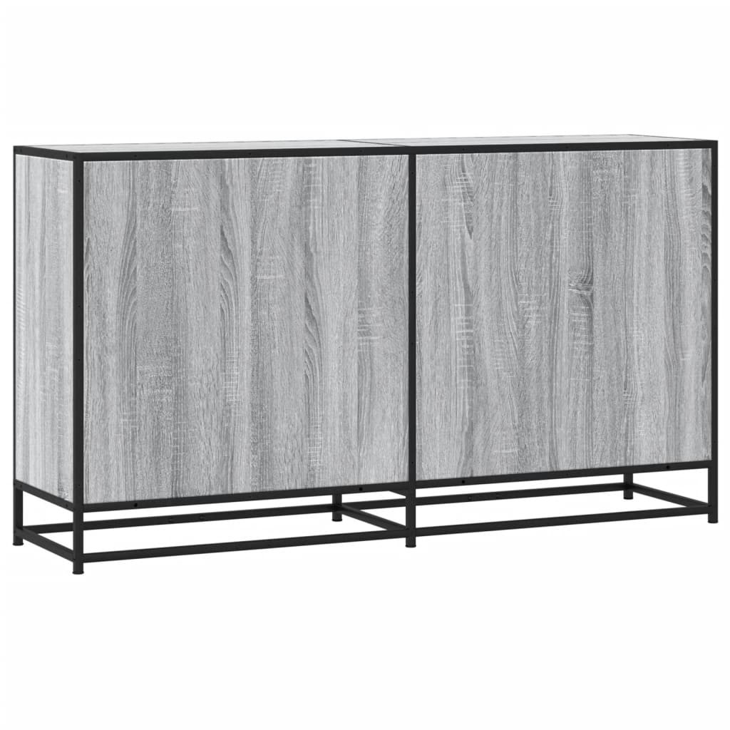 vidaXL Dressoir 134x35x76 cm bewerkt hout gerookt eikenkleurig - Aashly