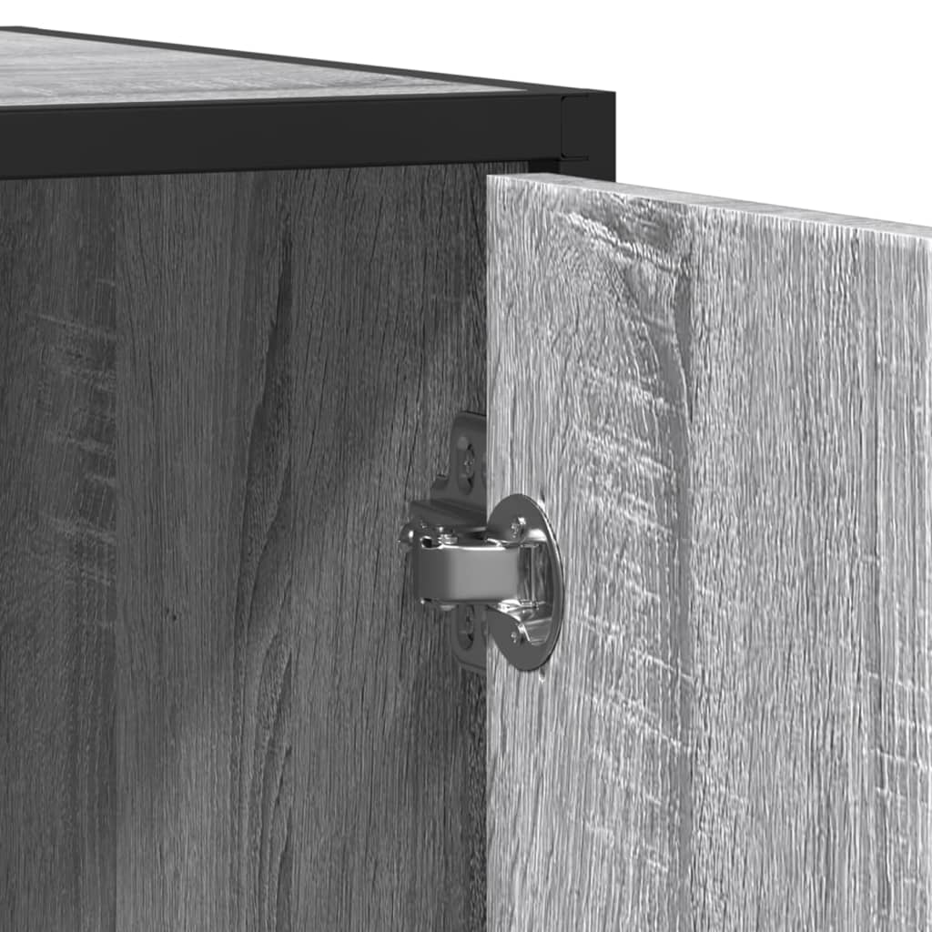 vidaXL Dressoir 134x35x76 cm bewerkt hout gerookt eikenkleurig - Aashly