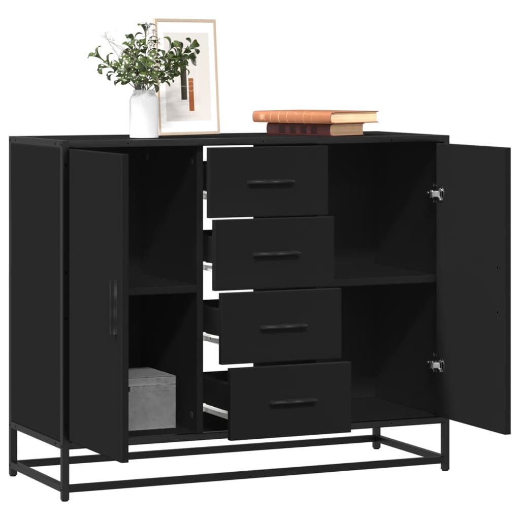 vidaXL Dressoir 92x35x76 cm bewerkt hout bruin eikenkleurig - Aashly