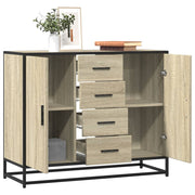 vidaXL Dressoir 92x35x76 cm bewerkt hout bruin eikenkleurig - Aashly