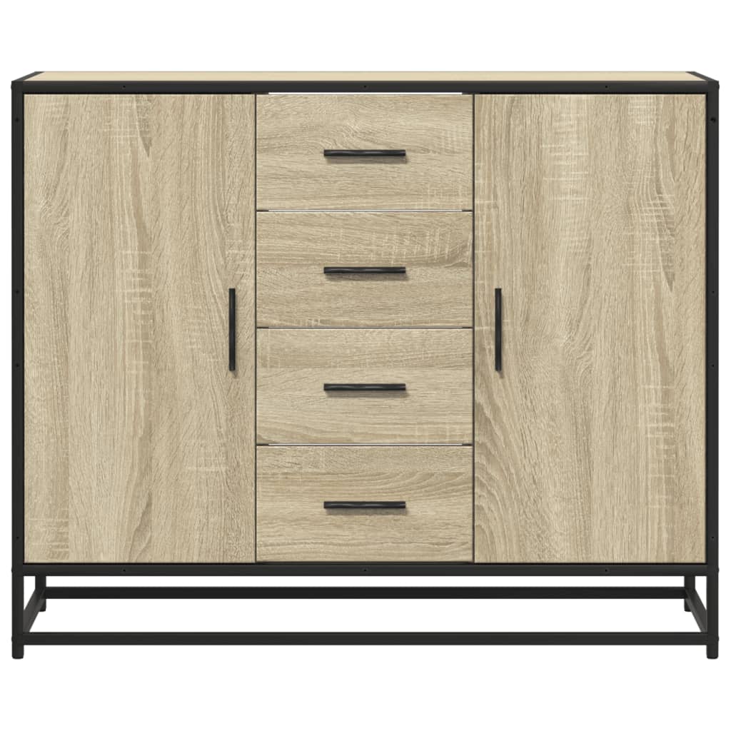 vidaXL Dressoir 92x35x76 cm bewerkt hout bruin eikenkleurig - Aashly