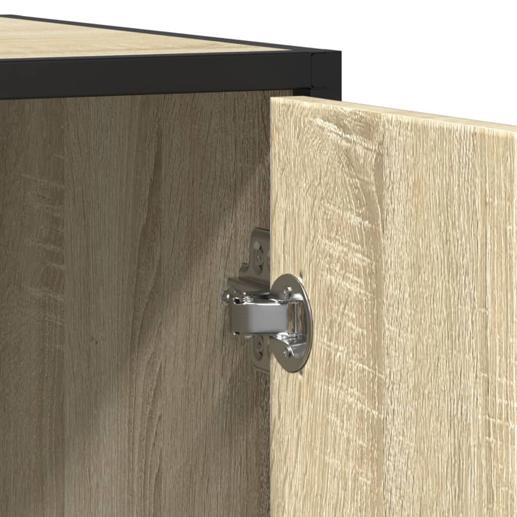 vidaXL Dressoir 92x35x76 cm bewerkt hout bruin eikenkleurig - Aashly