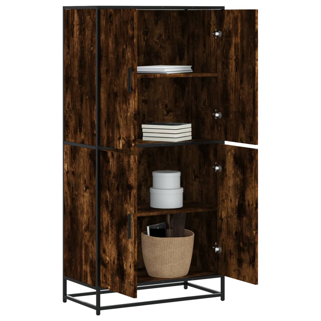 vidaXL Hoge kast 68x35x139 cm bewerkt hout bruin eikenkleurig - Aashly