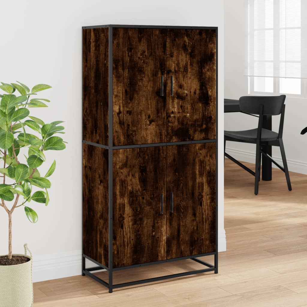 vidaXL Hoge kast 68x35x139 cm bewerkt hout bruin eikenkleurig - Aashly
