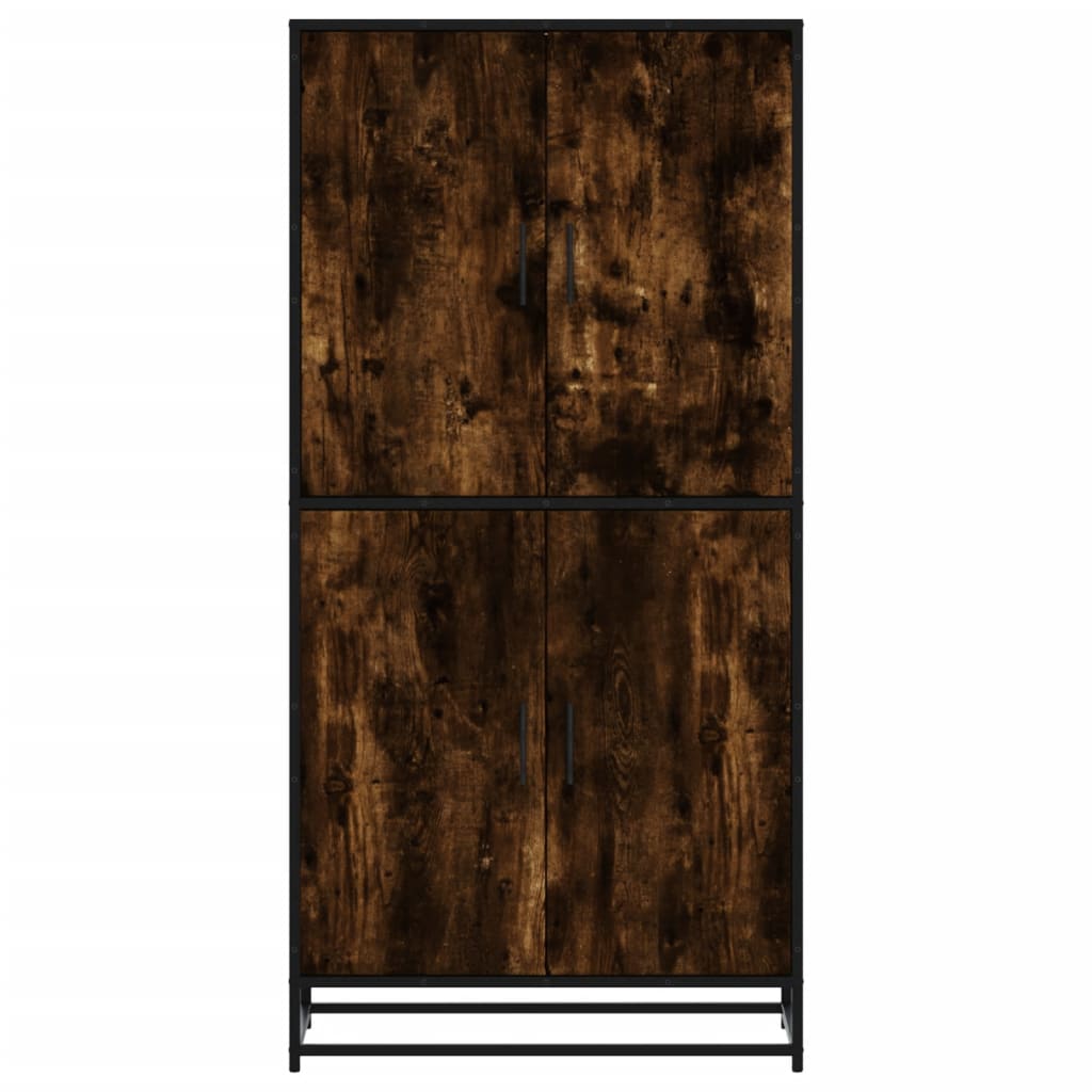vidaXL Hoge kast 68x35x139 cm bewerkt hout bruin eikenkleurig - Aashly