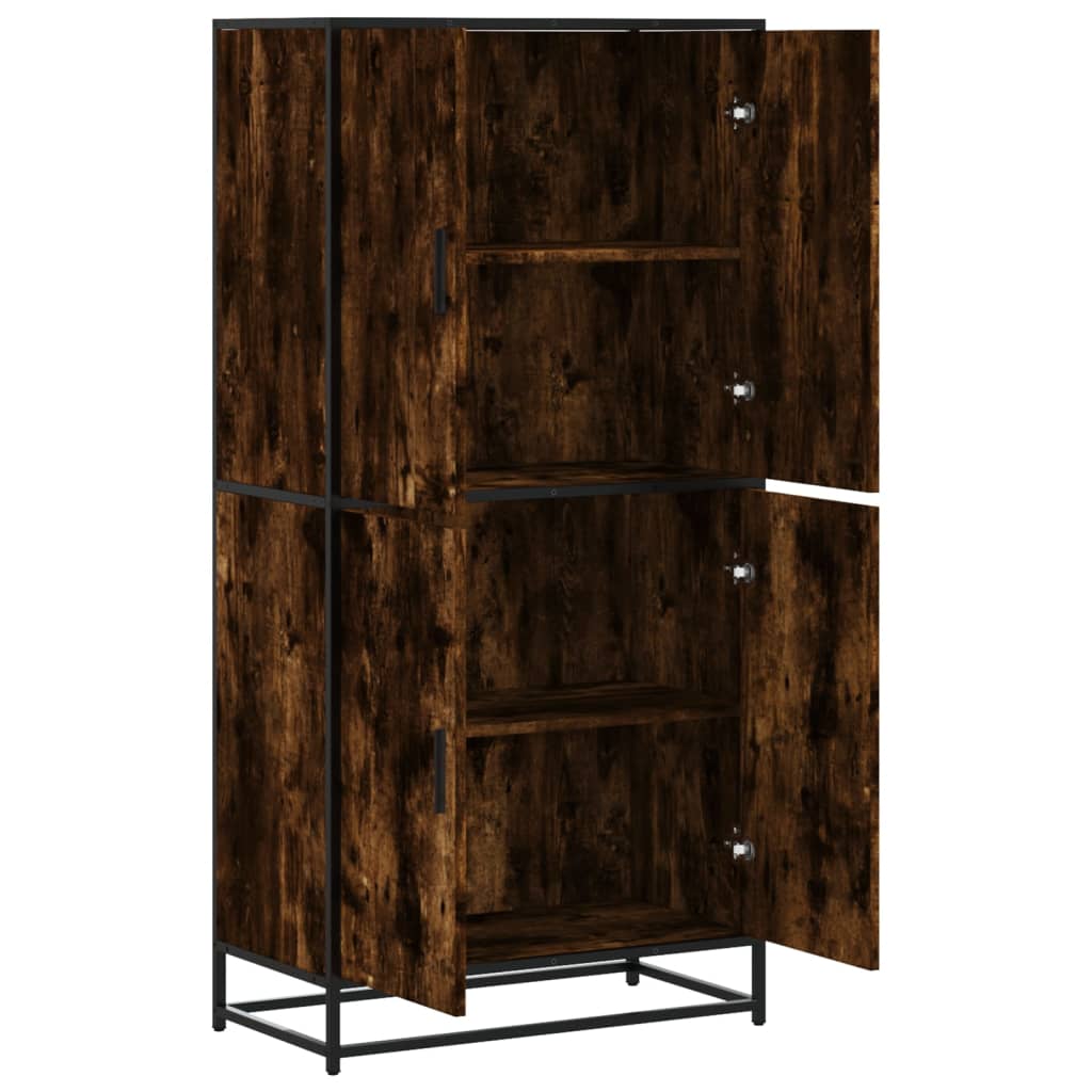 vidaXL Hoge kast 68x35x139 cm bewerkt hout bruin eikenkleurig - Aashly