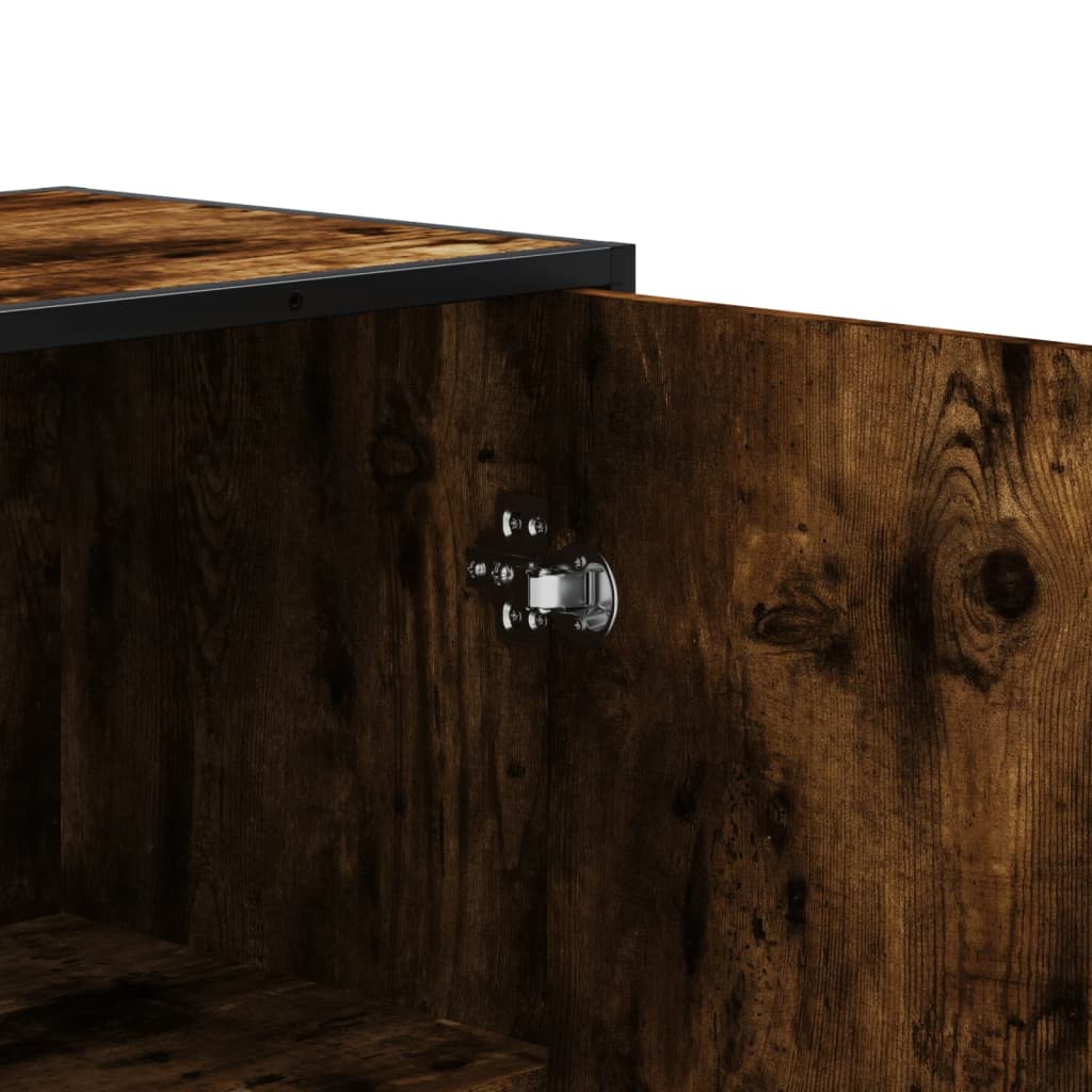 vidaXL Hoge kast 68x35x139 cm bewerkt hout bruin eikenkleurig - Aashly