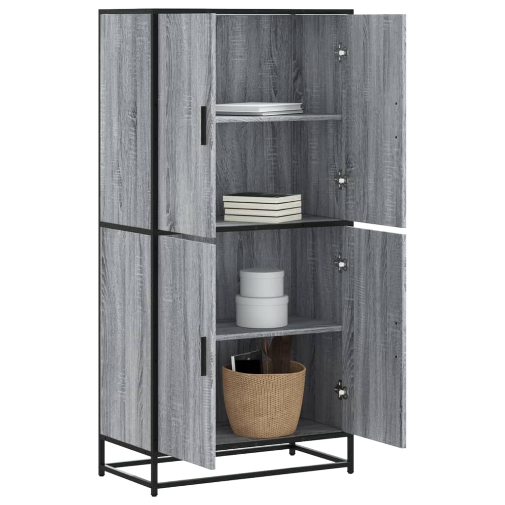 vidaXL Hoge kast 68x35x139 cm bewerkt hout bruin eikenkleurig - Aashly