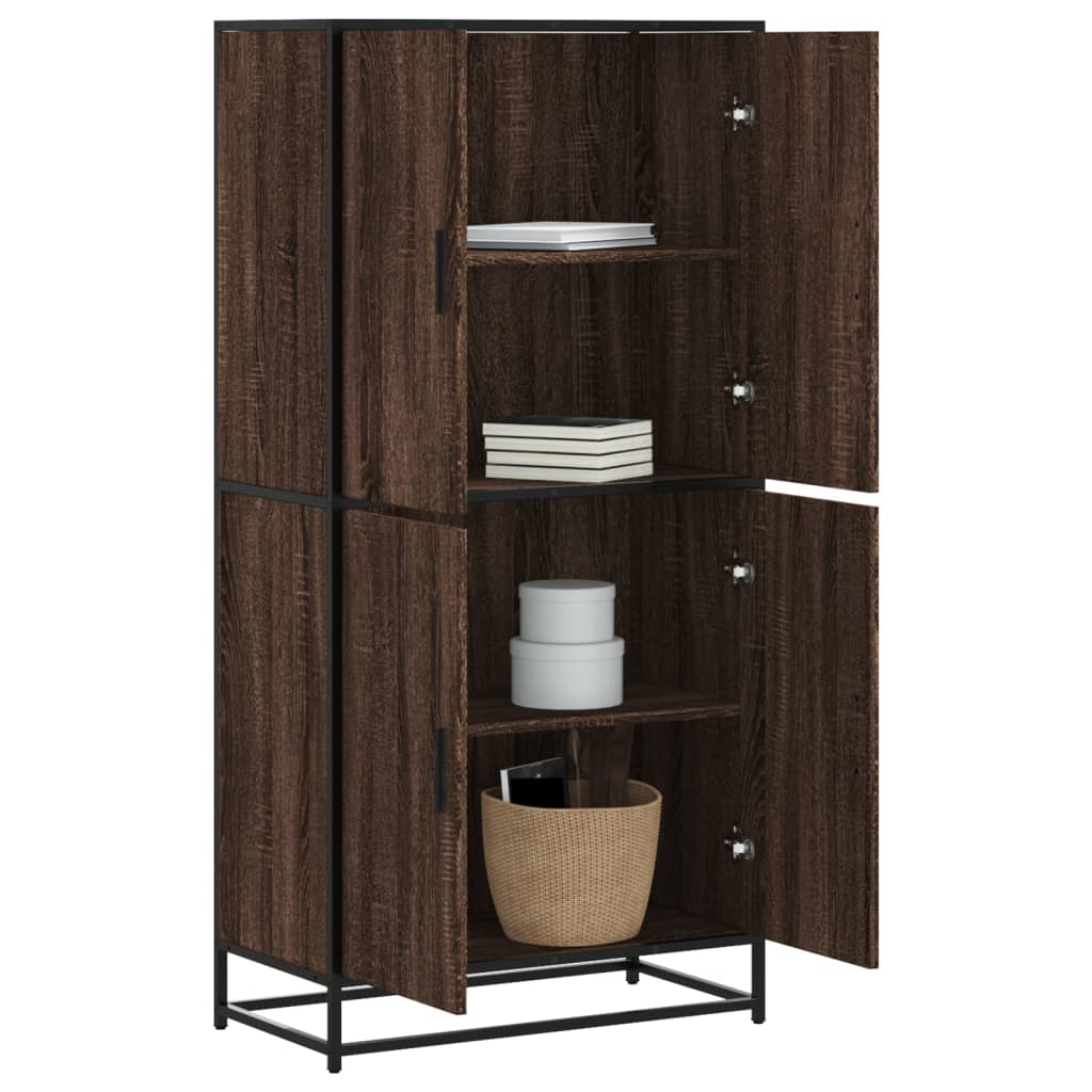 vidaXL Hoge kast 68x35x139 cm bewerkt hout bruin eikenkleurig - Aashly